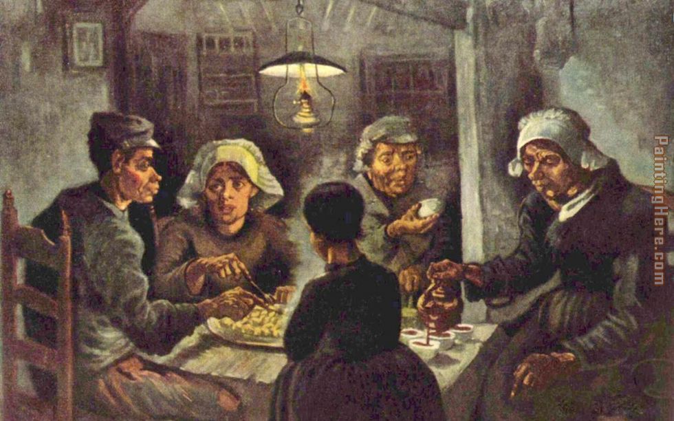 The potato eaters painting - Vincent van Gogh The potato eaters art painting